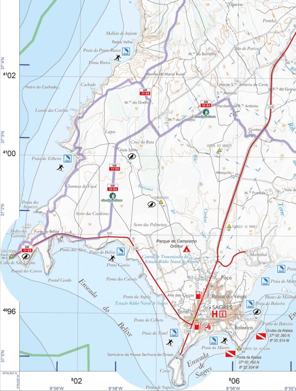 Mapa do Parque Natural do Sudoeste Alentejano-2991