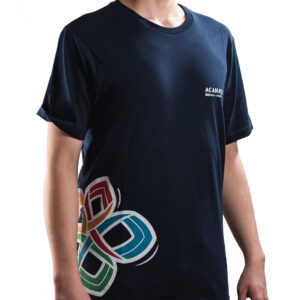T-shirt Azul Logo cor lado 24Acanac-0