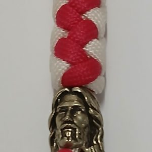 Porta-Chaves em Corda com conta de Metal - Jesus - Caminheiro